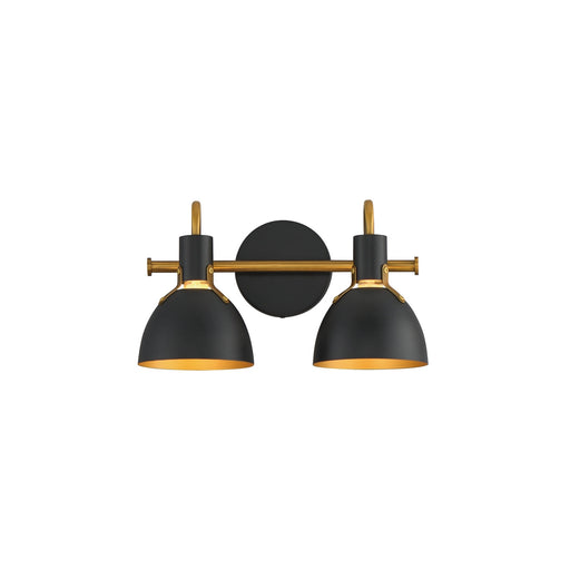 Maxim - 12342BKAB - Two Light Wall Sconce - Dusk - Black / Antique Brass