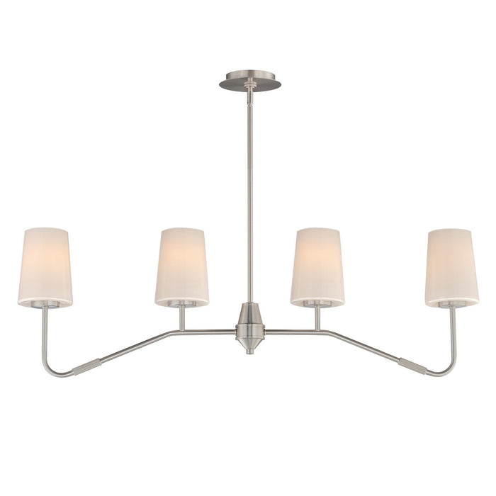 Maxim - 12697WTSN - Four Light Linear Chandelier - Durham - Satin Nickel