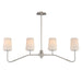 Maxim - 12697WTSN - Four Light Linear Chandelier - Durham - Satin Nickel