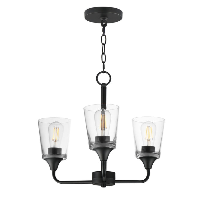 Maxim - 12873CLBK - Three Light Chandelier - Hudson - Black