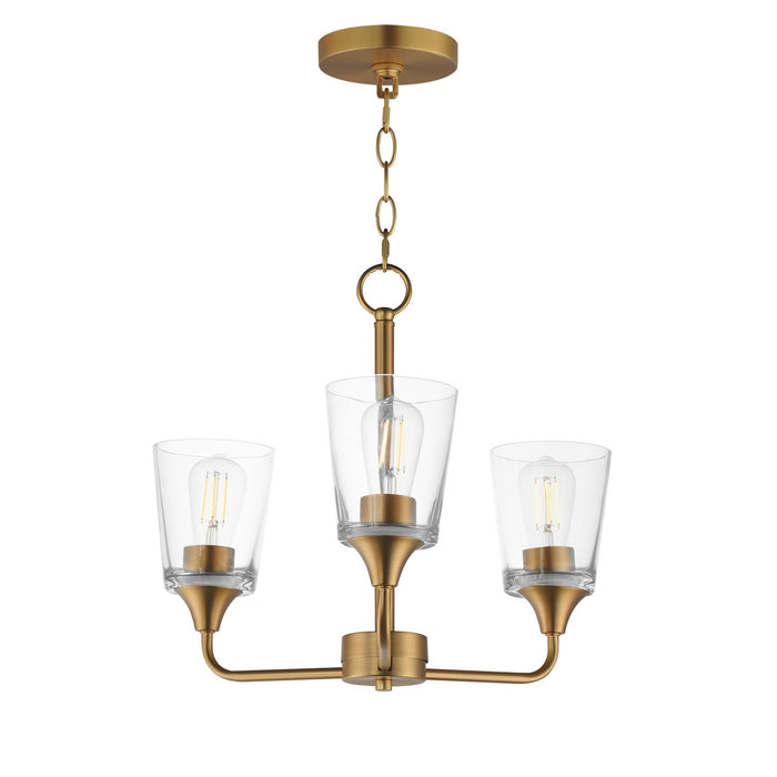 Maxim - 12873CLNAB - Three Light Chandelier - Hudson - Natural Aged Brass