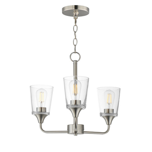 Hudson Three Light Chandelier Satin Nickel