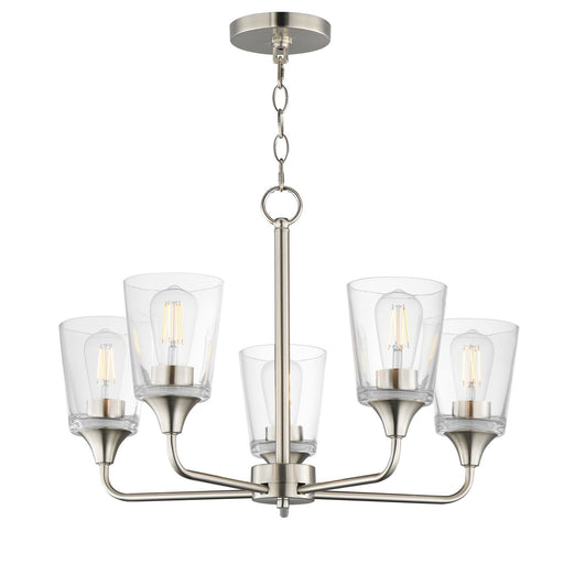 Hudson Five Light Chandelier Satin Nickel
