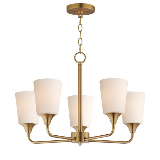 Hudson Five Light Chandelier Natural Aged Brass