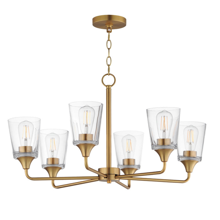 Maxim - 12876CLNAB - Six Light Chandelier - Hudson - Natural Aged Brass