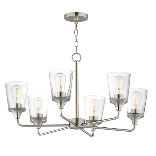 Hudson Six Light Chandelier Satin Nickel