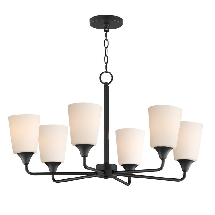 Maxim - 12876SWBK - Six Light Chandelier - Hudson - Black