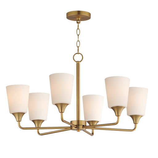 Maxim - 12876SWNAB - Six Light Chandelier - Hudson - Natural Aged Brass