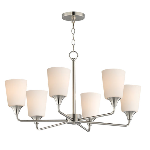 Hudson Six Light Chandelier Satin Nickel