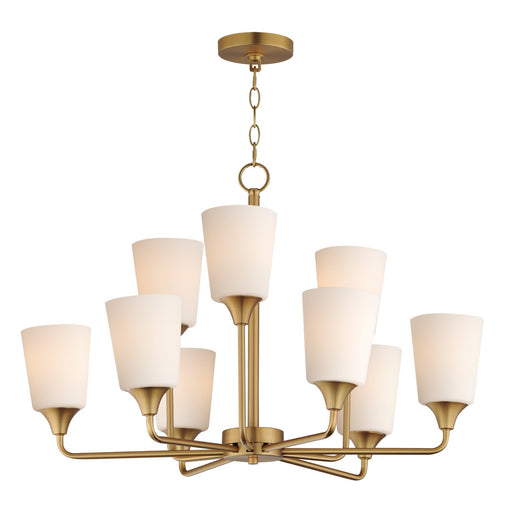 Hudson Nine Light Chandelier Natural Aged Brass