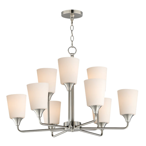 Hudson Nine Light Chandelier Satin Nickel