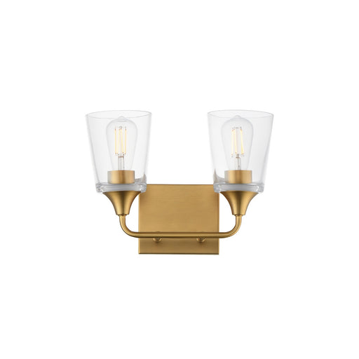 Hudson Two Light Bath Vanity Natural Aged Brass