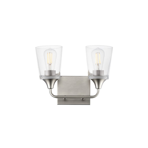 Hudson Two Light Bath Vanity Satin Nickel