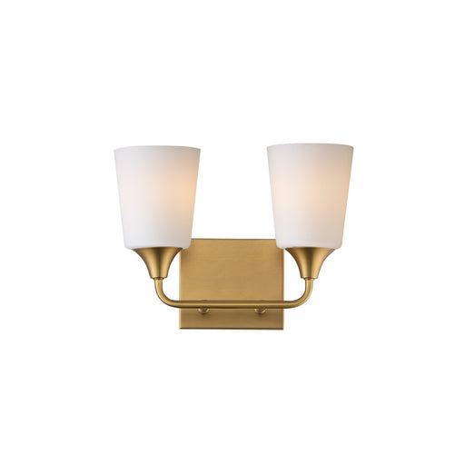 Hudson Two Light Bath Vanity Natural Aged Brass