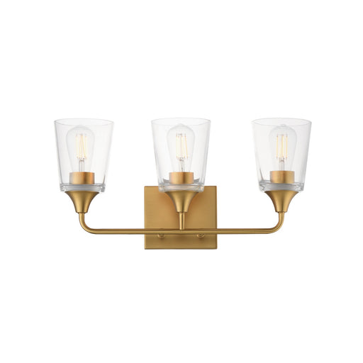 Hudson Three Light Bath Vanity Natural Aged Brass