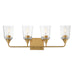 Maxim - 12884CLNAB - Four Light Bath Vanity - Hudson - Natural Aged Brass
