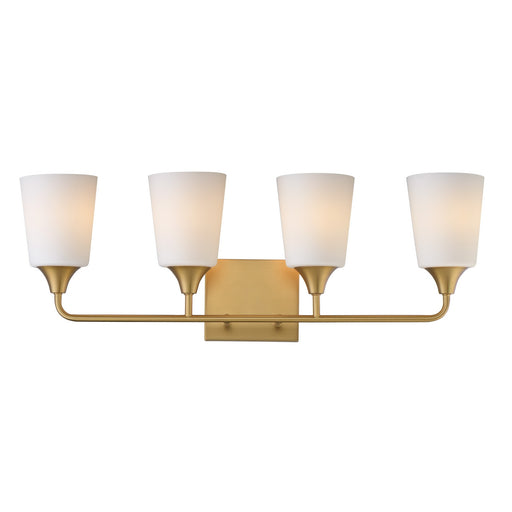 Hudson Four Light Bath Vanity Natural Aged Brass