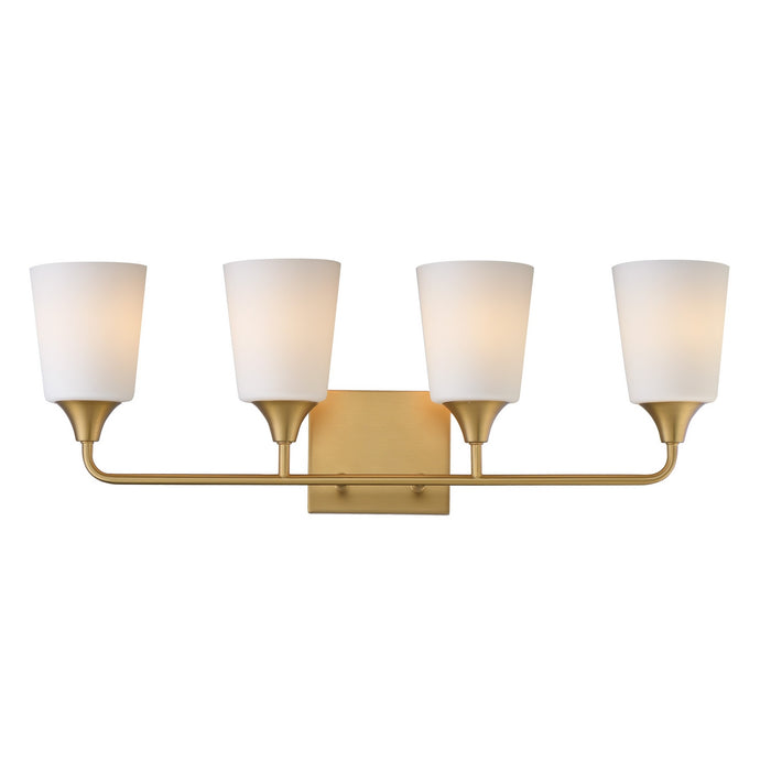 Maxim - 12884SWNAB - Four Light Bath Vanity - Hudson - Natural Aged Brass