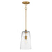 Maxim - 12886CLNAB - One Light Pendant - Hudson - Natural Aged Brass
