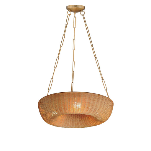 Bower Three Light Pendant Natural Aged Brass