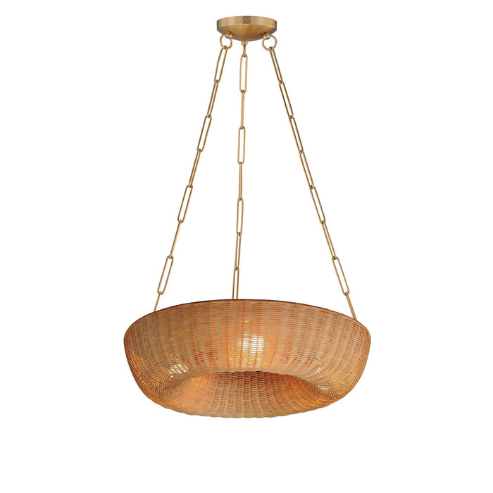 Maxim - 14312NANAB - Three Light Pendant - Bower - Natural Aged Brass