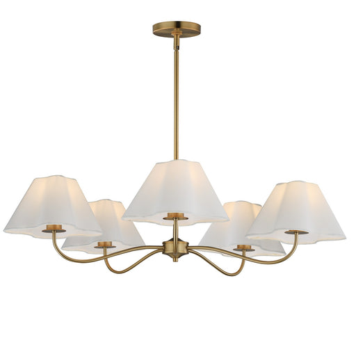 Maxim - 18105WTNAB - Five Light Chandelier - Saxon - Natural Aged Brass