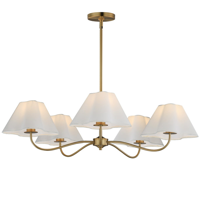 Maxim - 18105WTNAB - Five Light Chandelier - Saxon - Natural Aged Brass