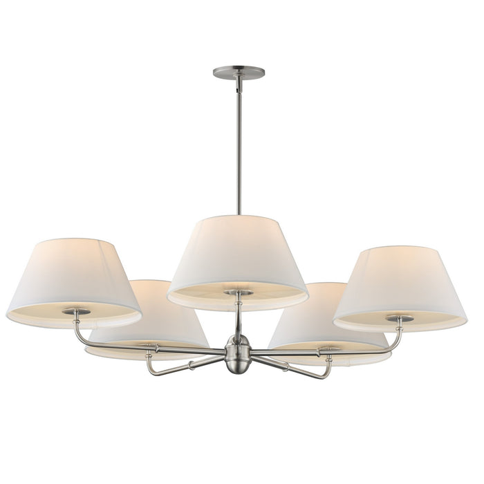 Maxim - 18415OFPN - Five Light Chandelier - Dunbridge - Polished Nickel
