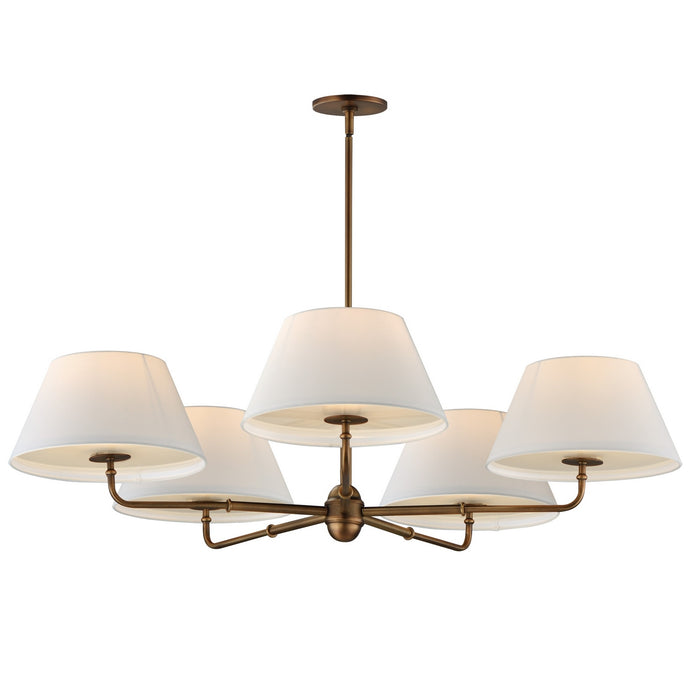 Maxim - 18415OWWBR - Five Light Chandelier - Dunbridge - Weathered Brass