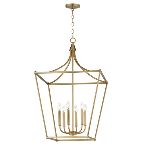 Maxim - 25316NAB - Six Light Pendant - Clifton - Natural Aged Brass