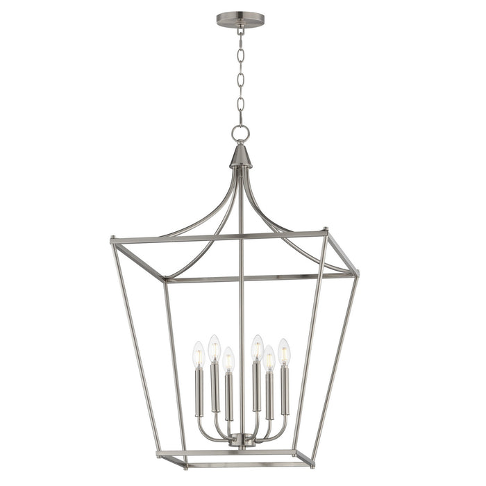 Maxim - 25316SN - Six Light Pendant - Clifton - Satin Nickel