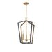 Maxim - 28613BKNAB - Three Light Pendant - Melrose - Black / Natural Aged Brass