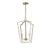 Maxim - 28613WTNAB - Three Light Pendant - Melrose - White/Natural Aged Brass