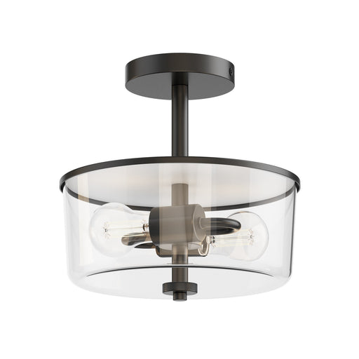 Fuller Two Light Semi Flush/Pendant Convertible Black