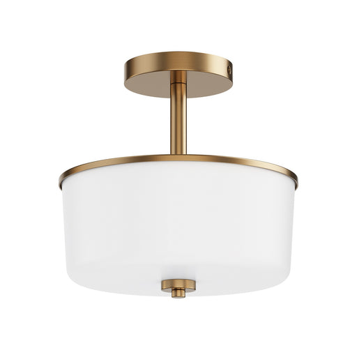 Fuller Two Light Semi Flush/Pendant Convertible Natural Aged Brass