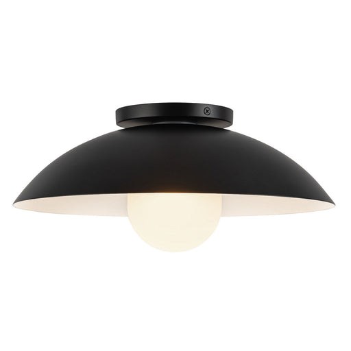 Kuzco Lighting - SF10814-BK/OP - One Light Semi-Flush Mount - Umbra - Black/Opal Glass