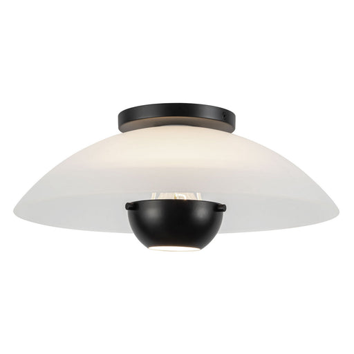 Kuzco Lighting - SF11914-OP/BK - One Light Semi-Flush Mount - Umbra - Opal Glass/Black