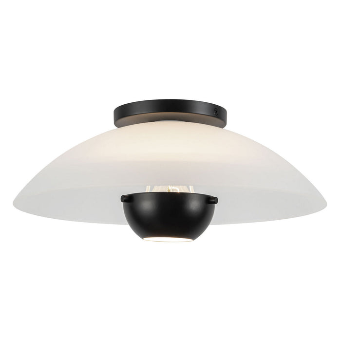 Kuzco Lighting - SF11914-OP/BK - One Light Semi-Flush Mount - Umbra - Opal Glass/Black