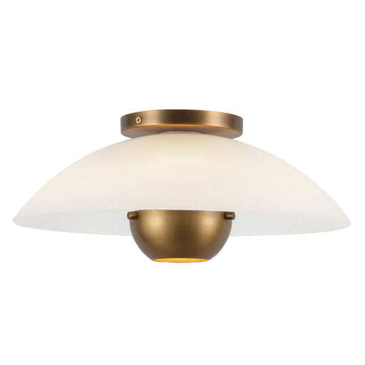Kuzco Lighting - SF11914-OP/VB - One Light Semi-Flush Mount - Umbra - Opal Glass/Vintage Brass