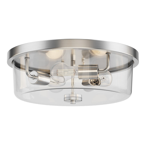 Fuller Three Light Flush Mount Satin Nickel