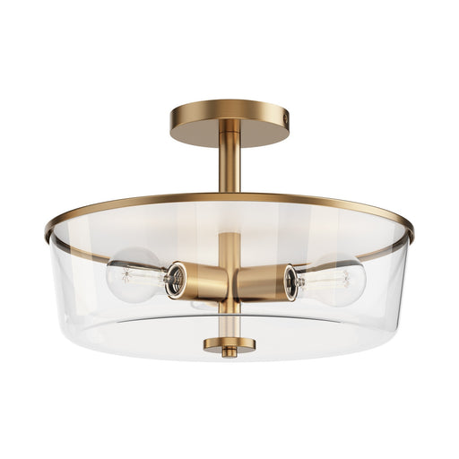 Fuller Three Light Semi Flush/Pendant Convertible Natural Aged Brass