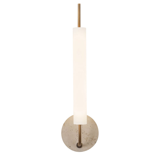 Kuzco Lighting - WS48120-VB/TRV - LED Wall Sconce - Wick - Vintage Brass/Travertine
