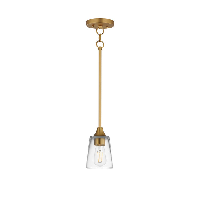 Maxim - 92880CLNAB - One Light Pendant - Hudson - Natural Aged Brass