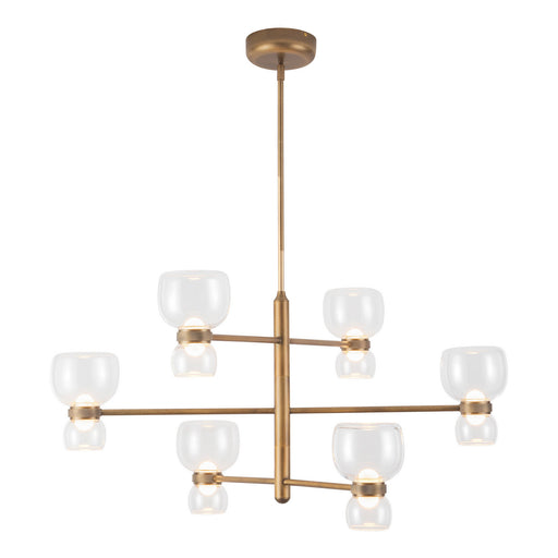 Alora - CH310336VBCL - LED Chandelier - Sutton - Vintage Brass/Clear Glass
