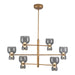 Alora - CH310336VBSM - LED Chandelier - Sutton - Vintage Brass/Smoked Glass