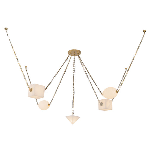 Mineral LED Chandelier Patina Brass/Alabaster