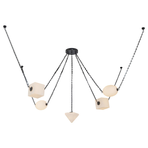 Mineral LED Chandelier Urban Bronze/Matte Opal Glass