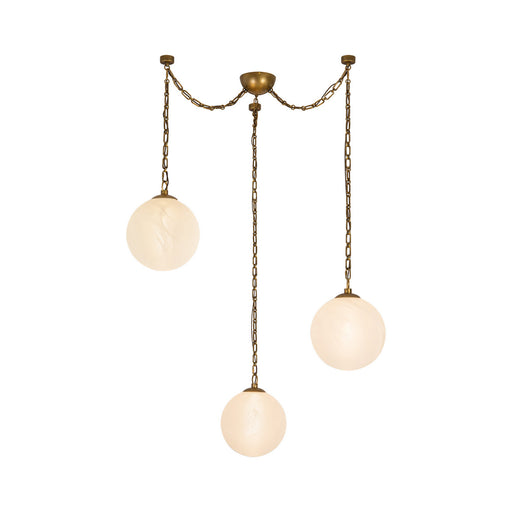 Alora - CH363103VBCDG - LED Chandelier - Petra - Vintage Brass/Cloud Glass