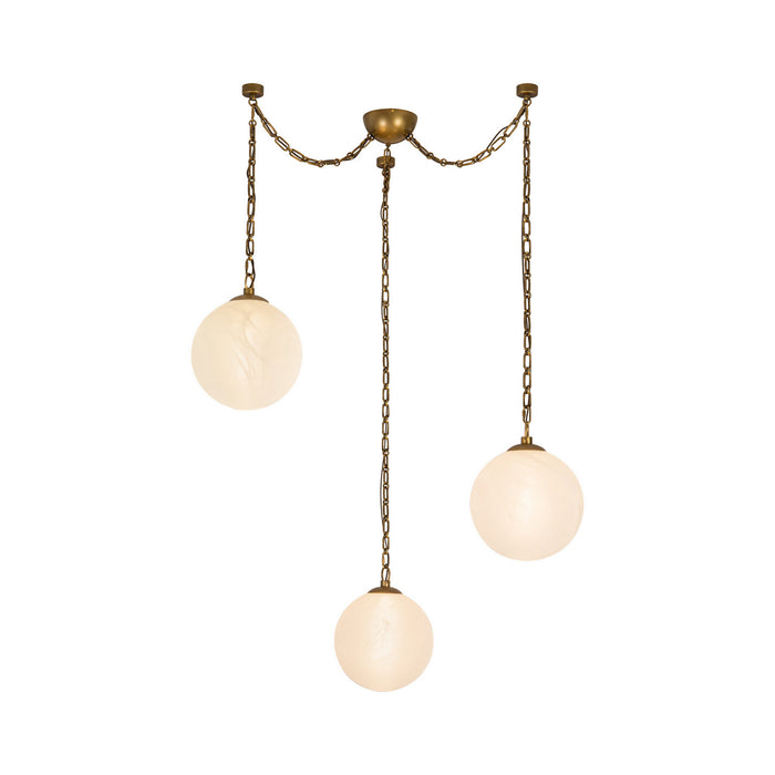 Alora - CH363103VBCDG - LED Chandelier - Petra - Vintage Brass/Cloud Glass