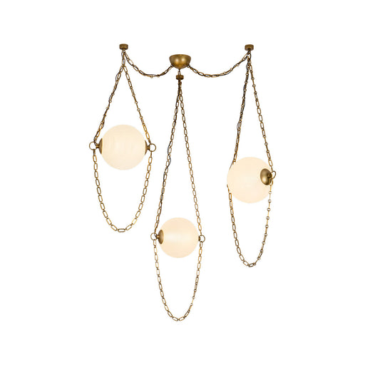 Alora - CH372103VBCDG - LED Chandelier - Petra - Vintage Brass/Cloud Glass